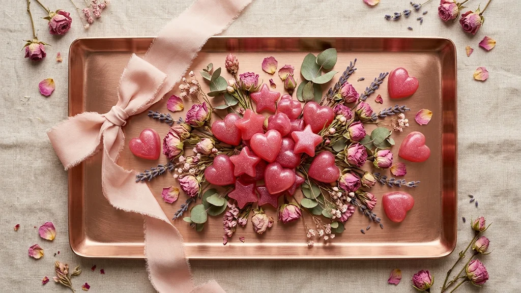 A selection of beauty gummy jars arranged on a pastel surface