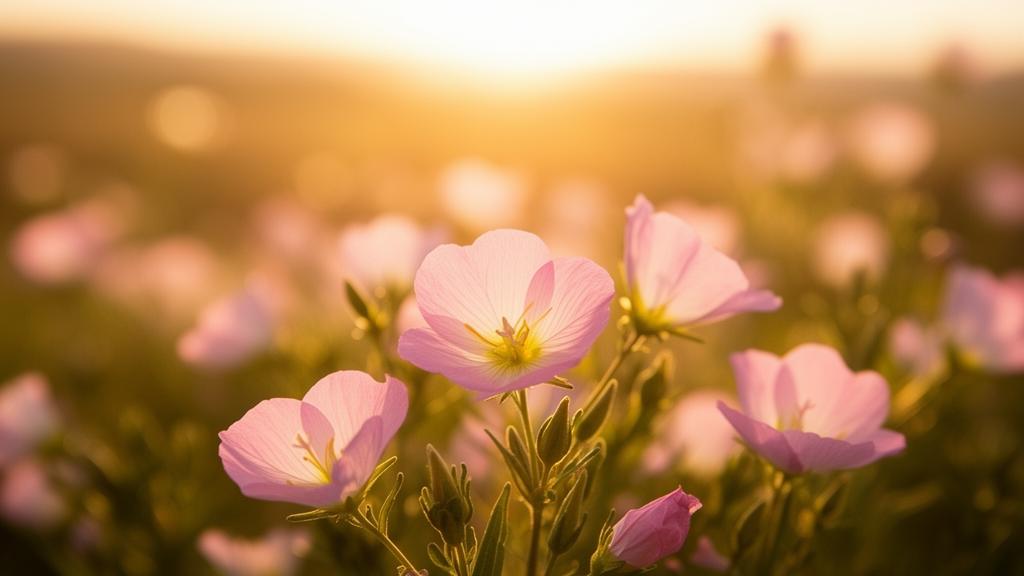 Evening primrose flowers beside a jar of supplement gummies